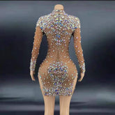 Crystel Transparent Dress, See Through Mesh, Birthday Celebrate Constume - 28Swim